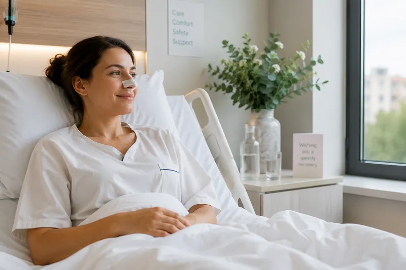 Private clinic recovery room after sinus surgery