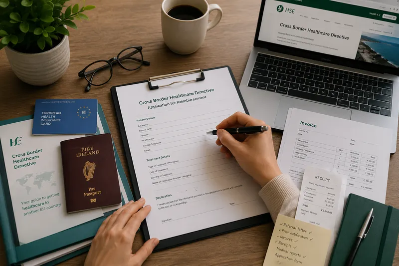 Patient reviewing healthcare eligibility documents