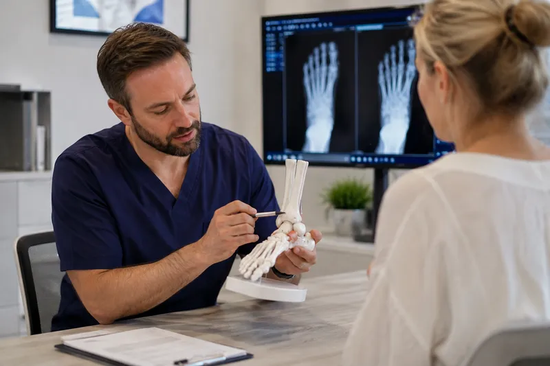 Orthopaedic foot and ankle specialist discussing treatment with a patient in Poland